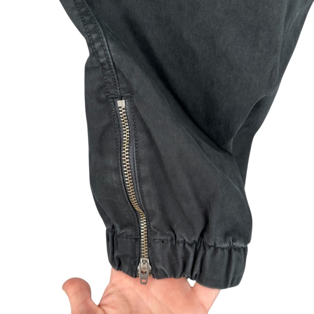 BANANA REPUBLIC High-Rise Chino Pants Black Tapered Leg Ankle Zip Women's 4 - Picture 9 of 12